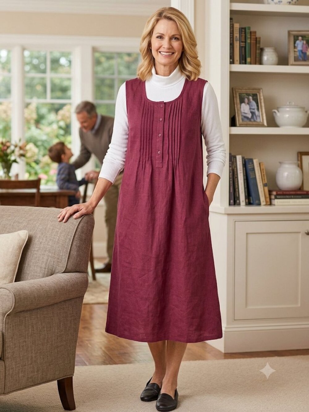 Corduroy Pintuck Jumper Dress Smock Size XL BEAUTIFUL NEW!LQQK!!